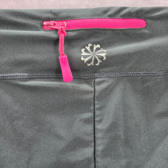 Gray Pink Active Crop Capri Stretch Sports Bottoms Leggings Pants L Large - Picture 6 of 7